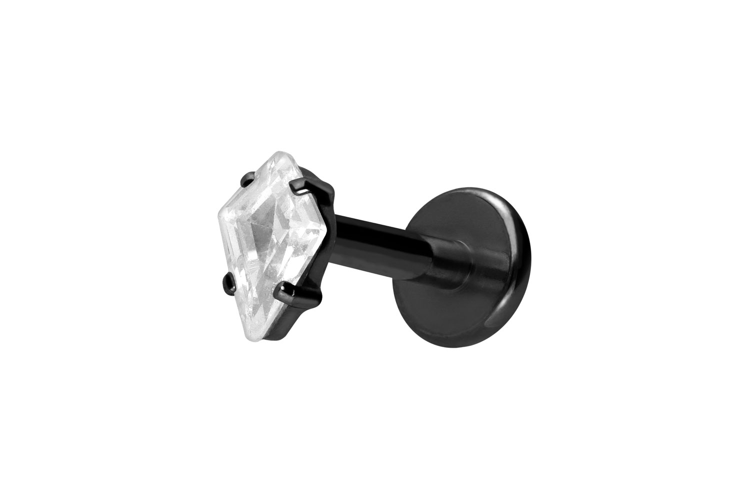 Titan Labret Piercing mit Push Fit KRISTALLRAUTE